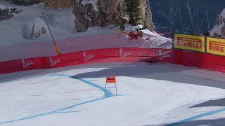 Mikaela Shiffrin 🇺🇸  big crash during the womens downhill race  Cortina dAmpezzo Jan26 2024 [upl. by Nara565]