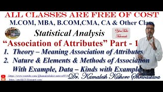 ASSOCIATION OF ATTRIBUTES PART  1 MCOMMBABCOMCACMA amp OTHER CLASS [upl. by Yanad599]