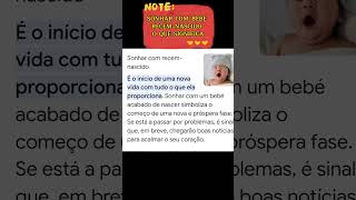 SONHAR COM BEBÊ RECEMNASCIDO O QUE SIGNIFICA [upl. by Cariotta]