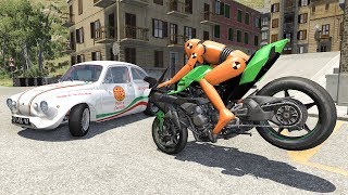 Motorbike Crashes 12  BeamNG DRIVE  SmashChan [upl. by Wilie902]