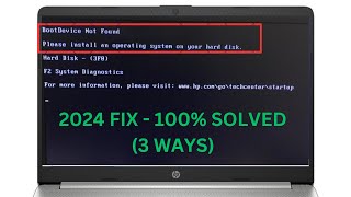 2024 FIX ✅Boot Device Not Found In HP Laptop  Hard Disk 3F0 3 WAYS [upl. by Nevaj]