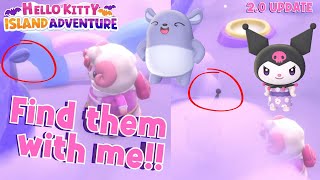 🙈🔎Kuromi and Baku Hide and Seek Spots  Hello Kitty Island Adventure 🙈🔎 [upl. by Xet]