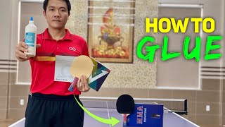 How to Glue your table tennis racket  Ti Long Tutorial  Dán vợt bóng bàn [upl. by Peednama662]