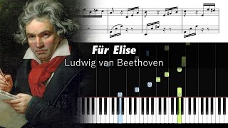 Beethoven  Für Elise  Piano Tutorial with Sheet Music [upl. by Arianne]