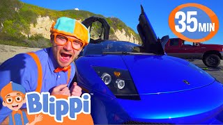 Blippi Drives a Lamborghini and Learns About Sports Cars  BEST OF BLIPPI TOYS [upl. by Ecidna579]