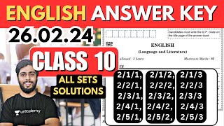 Class 10 English Paper Answerkey Solutions Live  Class 10 English Exam Answerkey [upl. by Digdirb]