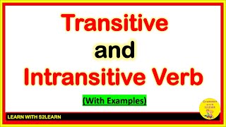 Verbs Transitive and Intransitive Verbs Verbs in English Grammar S2LEARN [upl. by Pomfrey270]