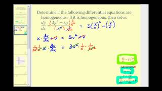 Solve a FirstOrder Homogeneous Differential Equation  Part 1 [upl. by Bourke]