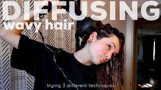 DOES DIFFUSING WORK ON WAVY HAIR diffusing 2a 2b waves [upl. by Irisa]