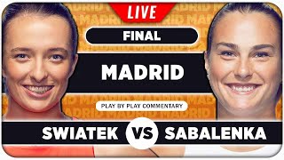 SWIATEK vs SABALENKA • WTA Madrid 2024 Final • LIVE Tennis PlaybyPlay Stream [upl. by Salas]