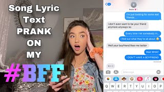 Song Lyric Text PRANK on my BEST FRIEND THIS WAS A MISTAKE [upl. by Ugo888]