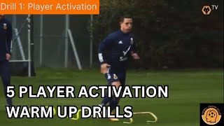 Player Warm Up Activation Drills  5 Variations  FootballSoccer Drills Passing Agility Control [upl. by Jauch332]