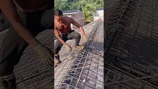 Slope roof steel bar bending process [upl. by Theurich]