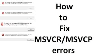 How to fix  MSVCRMSVCP 8090100110120140 errors  Tutorial [upl. by Rex]