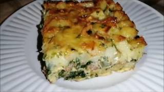 gratinepinardpommedeterreviandehachee كراطان بالبطاطس السبانخ و الكفتة رائع ضروري تجربوه [upl. by Niel]