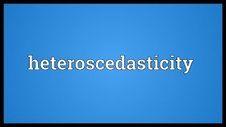 Heteroscedasticity Meaning [upl. by Aniluap]