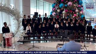 Live Video Northlands Primary Choir at Skyport Bermuda CarolOff [upl. by Cirdnek]