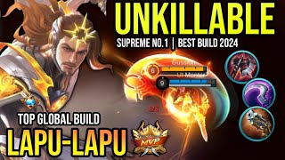 LAPULAPU BEST BUILD 2024  TOP GLOBAL LAPULAPU GAMEPLAY  MOBILE LEGENDS✓ [upl. by Ecirehc]