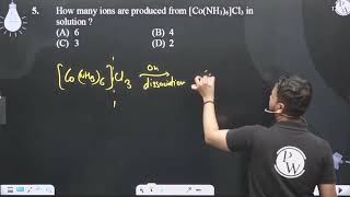 How many ions are produced from CoNH36Cl3 in solution [upl. by Edvard]