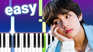 BTS V  Winter Bear 100 EASY PIANO TUTORIAL [upl. by Behah]