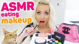 ASMR Eating Cake  Chanel Bag Cosmetics amp Makeup Fake Eating Biscuits ASMR Extreme Food Crunchy [upl. by Ursas872]