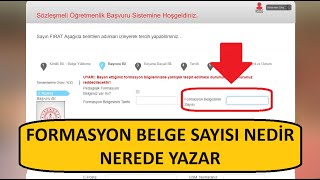 FORMASYON BELGE SAYISI NEREDE YAZAR  FORMASYON BELGE SAYISI NEDİR  FORMASYON BELGE SAYISI ÖĞRENME [upl. by Mcquillin]