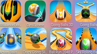 Sky Ball JumpGoing BallsGyroSphereAction BallsSky Rolling BallBall Run 2048Crazy Going Slide [upl. by Miculek]