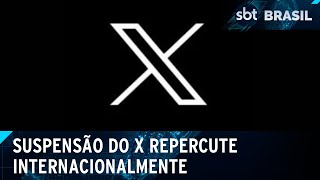 X é suspenso no Brasil após ordem de Moraes  SBT Brasil 310824 [upl. by Luo221]