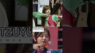 Lisa Vs Tzuyu Archery Battle🔥 blackpink twice [upl. by Haleehs]