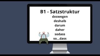 ᐅ Deutsch Satzbau und Konnektoren Deshalb deswegen darum daher sodass sodass Deutsch B1B2 [upl. by Nileak320]