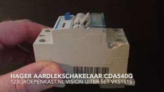 Hager AardlekSchakelaar CDA540G Vision Uitbreidingsset VKS151S [upl. by Haletky]