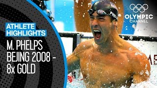 Michael Phelps 🇺🇸  All EIGHT Gold Medal Races at Beijing 2008  Athlete Highlights [upl. by Obola]