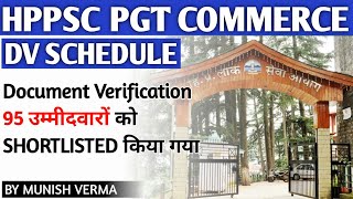 HPPSC PGT COMMERCE 95 CANDIDATES ARE SHORTLISTED  DOCUMENT VERIFICATION [upl. by Rohn51]