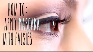 HOW TO Apply mascara with False Lashes [upl. by Richards476]