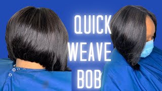 Middle part stacked quick weave bob [upl. by Illona]