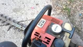 Stihl HS80 Hedge Trimmer Cold Start [upl. by Anastasius947]