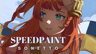 Reverse 1999 Sonetto Fanart  Krita Speedpaint [upl. by Lindsey367]