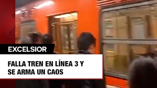 Metro CDMX hoy Falla tren en Línea 3 y se arma un caos [upl. by Shelley]