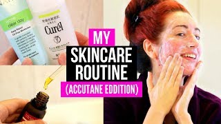 MY ACCUTANE SKINCARE ROUTINE Sensitive Dry  AcneProne Skin  Jess Bunty [upl. by Derinna]