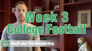 Wunderdog Sports Betting Week 3 College Football [upl. by Varhol]