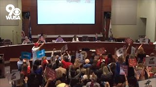 Parents hold a rally outside Loudoun County School Board meeting [upl. by Tatiana425]