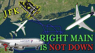 LATAM B767  RIGHT MAIN GEAR PROBLEMS  Emergency at JFK [upl. by Vyky]