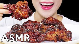 ASMR Korean Fried Chicken YangNyum Chicken 양념치킨 리얼사운드 먹방 Eating Sounds [upl. by Almeeta147]