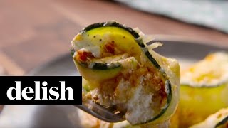 How To Make Zucchini Lasagna RollUps  Delish [upl. by Gawlas788]