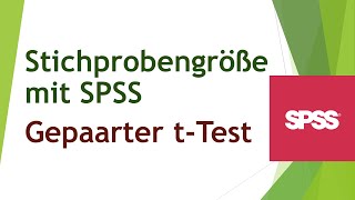 Mindeststichprobengröße beim gepaarten tTest in SPSS [upl. by Eehsar]