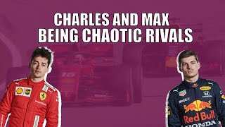 Charles LECLERC and Max VERSTAPPEN being CHAOTIC RIVALS for 6 MINUTES STRAIGHT [upl. by Mossolb]