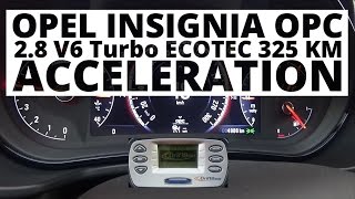 Opel Insignia OPC 28 V6 Turbo ECOTEC 325 hp AT  acceleration 0100 kmh [upl. by Kassi854]