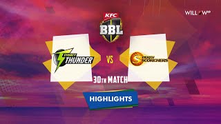 Highlights 30th Match Sydney Thunder vs Perth Scorchers  30th Match  SYT vs PRS [upl. by Ybreh]