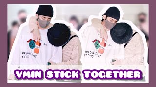 Taehyung and Jimin Stick Together  BTS VMIN Moments [upl. by Ramoj824]