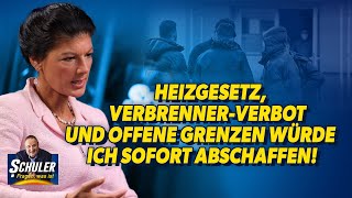 Sahra Wagenknecht Heizgesetz VerbrennerVerbot und offene Grenzen würde ich sofort abschaffen [upl. by Resee]